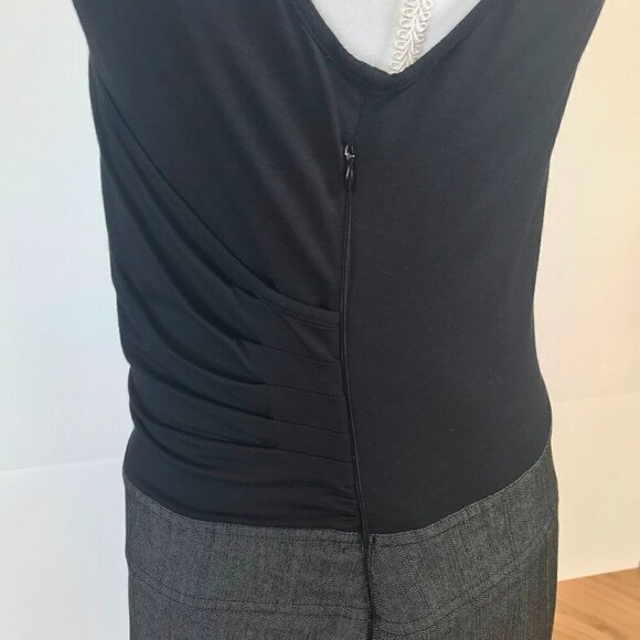 DKNY dress block black viscose stretch ontop & grey cotton sleeveless pockets 10 - Picture 4 of 16